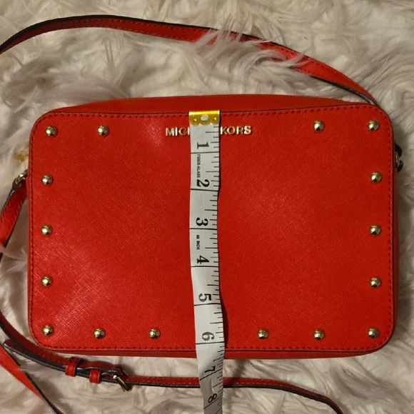 Authentic Michael Kors Studded Red Crossbody Bag - Picture 4 of 8